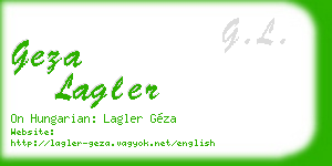 geza lagler business card